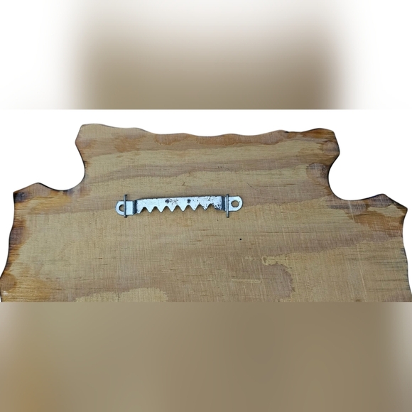 Handmade Vintage Wooden Plaque with Indigenous Girl and Puppy Native American​ - Picture 5 of 7